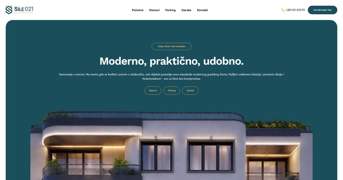 Izrada sajta za Sile021 — novogradnja Telep Residence u Novom Sadu